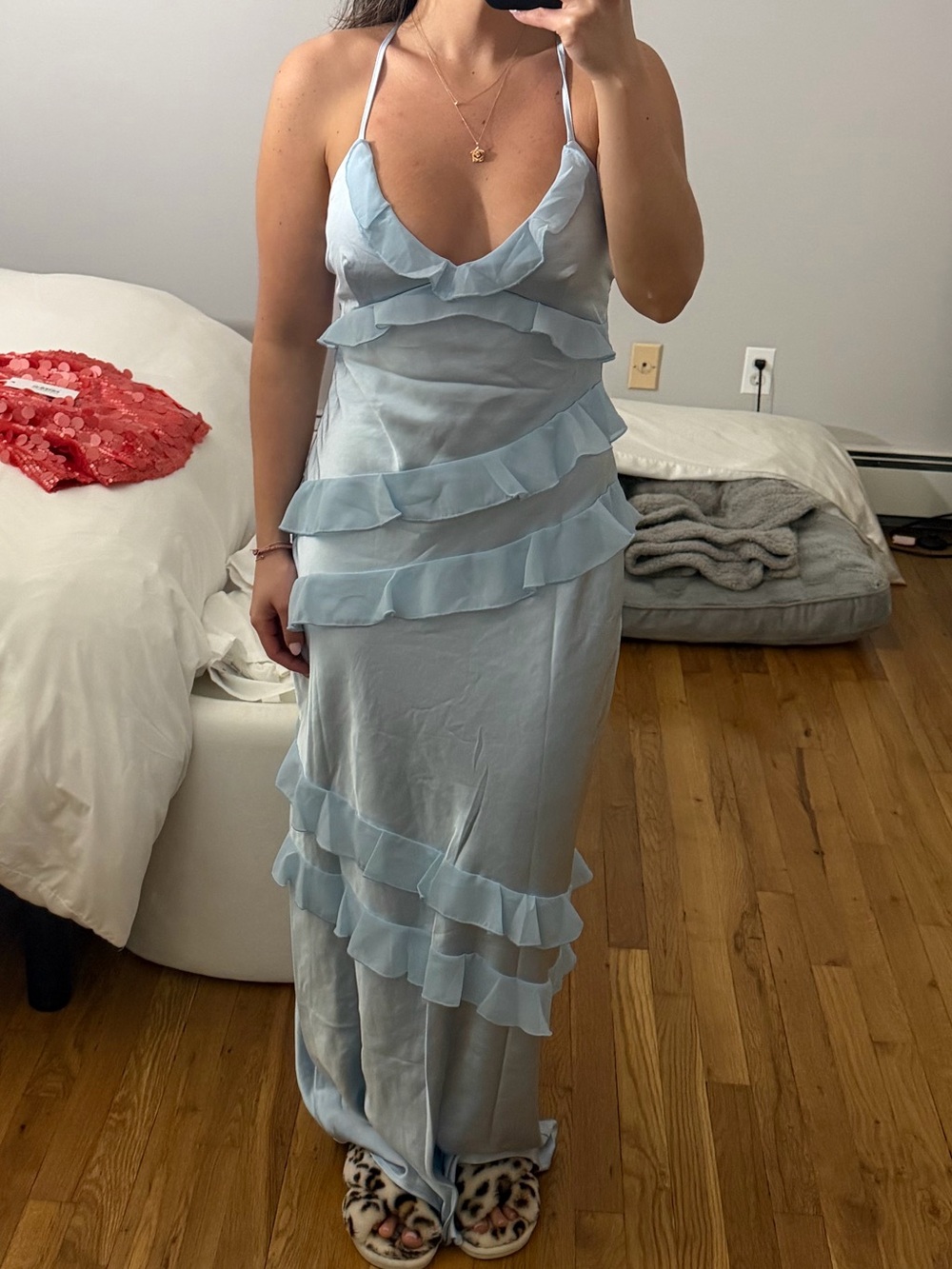 Inara Blue Ruffle Maxi Dress - Picture 3 of 3